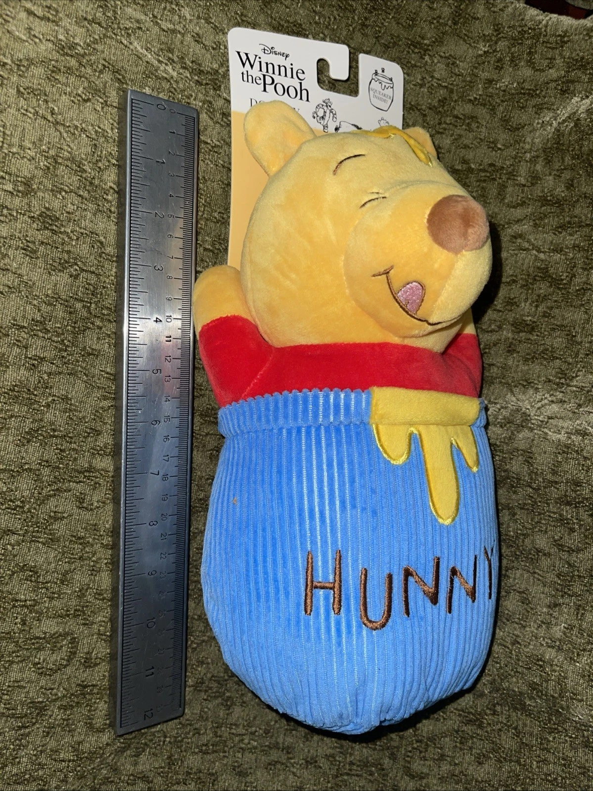 Winnie The Pooh Honey Bucket Hunny 11’’ Plush Squeaky Crinkle Dog Toy