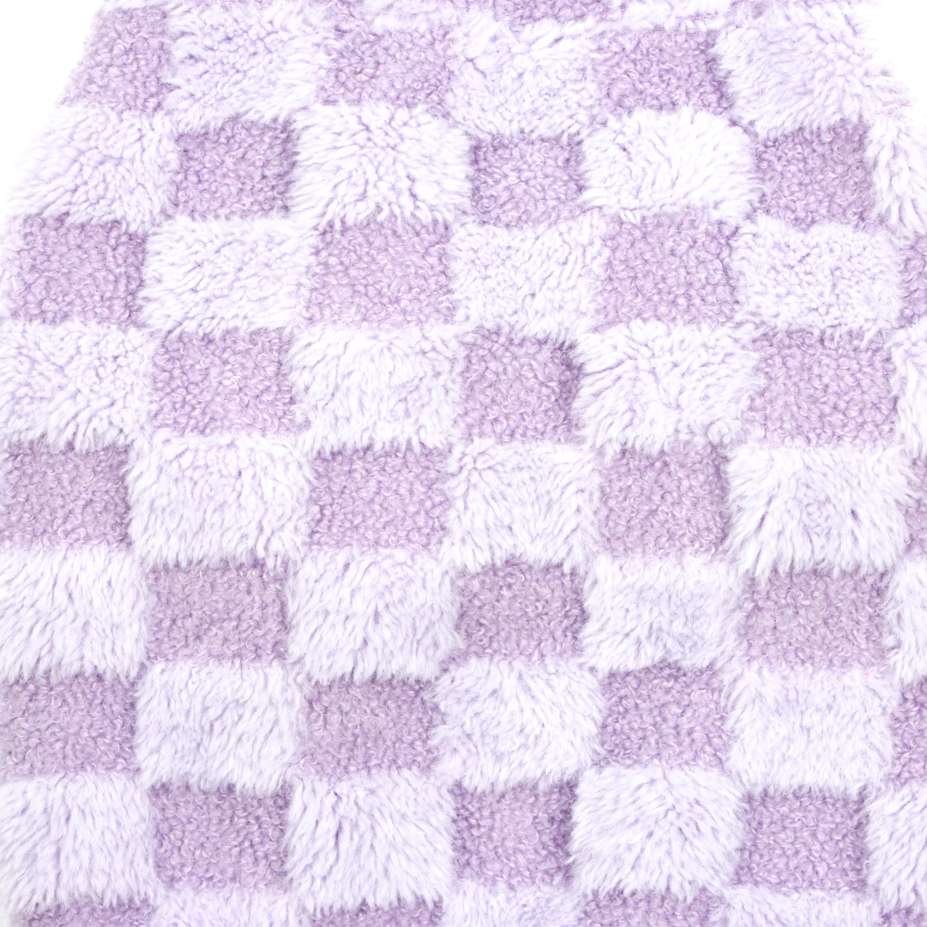 Oodles Checkerboard Fall Sherpa Dog Hoodie, Purple, XL