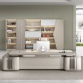 thumbnail image 4 of Light Luxury Boss Table And Chair Combination Simple Modern Chairman Office Single Person Atmosphere Desk Business Furniture My Lux Decor Round, 4 of 18