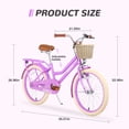thumbnail image 4 of DAJU Couleurs Multiples, Vélo avec Panier pour 7-10 Ans, Roue de 20 Pouces, Roues Stabilisatrices Non Incluses, 4 of 7