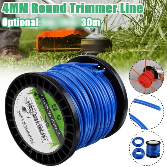 sailesiti 4mm x 30m Heavy Duty Nylon Round Trimmer Line for Brushcutter