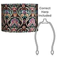 thumbnail image 5 of Springcrest Set of 2 Drum Print Lamp Shades Multi-Color Bohemian Medium 15" Top x 15" Bottom x 11" High Spider Harp Finial Fitting, 5 of 6