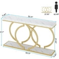 thumbnail image 7 of Tribesigns Gold Console Table, 55 inch Faux Marble Entryway Table Narrow Long Sofa Table, Modern Accent Table for Living Room, Entrance Table Geometric Metal Frame, White and Gold, 7 of 7