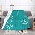 thumbnail image 2 of Cyan Spring Flowers Throw Blanket, Super Soft Anti-Pilling Flannel Bed Blankets, 40"x30", 2 of 8