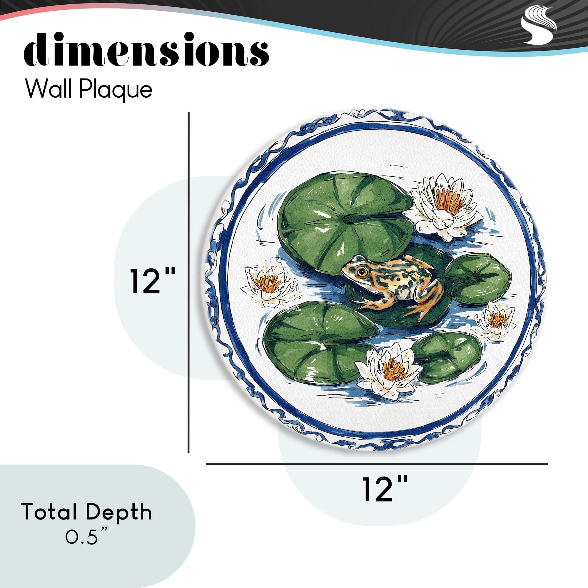 Stupell Industries Frog On Lily Pad Circular Wall Plaque, design by Yen