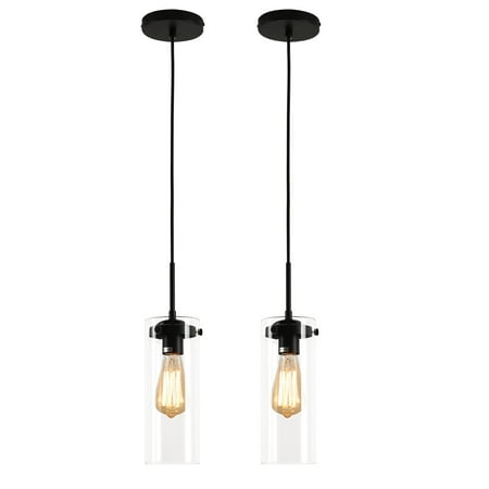 

Oukaning 2Pcs Modern Chandelie Glass Shade Flush Mounted Pendant Light for Dining Room Living Room