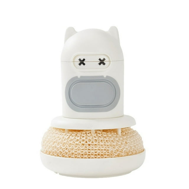 LCXmlly Non abrasive Pot Cleaner Comfortable Grip Kitchen Cleaning Ball Press Type Dishwashing Liquid Dispenser Brush