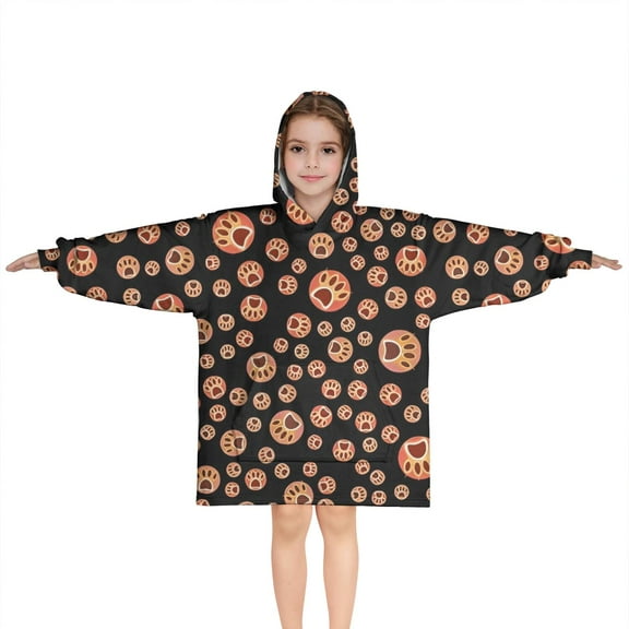 Red Dog Art Footprint Blanket Hoodies for Kids 6-13YR Oversize Wearable Blanket Hoodies for Boys Girls Teens