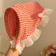 thumbnail image 1 of Xiao Hua Bufanda elegante personalizada, diadema triangular de encaje, protector solar de verano, fina, transpirable, a la moda, estilo rural, color rojo., 1 of 1