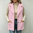 thumbnail image 6 of LUVDA Fleece Lapel Vest for Women - Button Up Sleeveless Warm Jacket with Pockets for Casual Outdoor Fall Winter Layering, 6 of 7