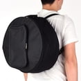 thumbnail image 5 of Compact Snare Drum Bag Backpack Case with Shoulder Strap Outside Pockets Musical Instrument Accessory Black, 5 of 7