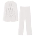 thumbnail image 1 of Yuyuzo Womens Two Piece Outfits Solid Color Blazer Jacket Wide Leg Pants Suit Set Business Casual Work Clothes, 1 of 6