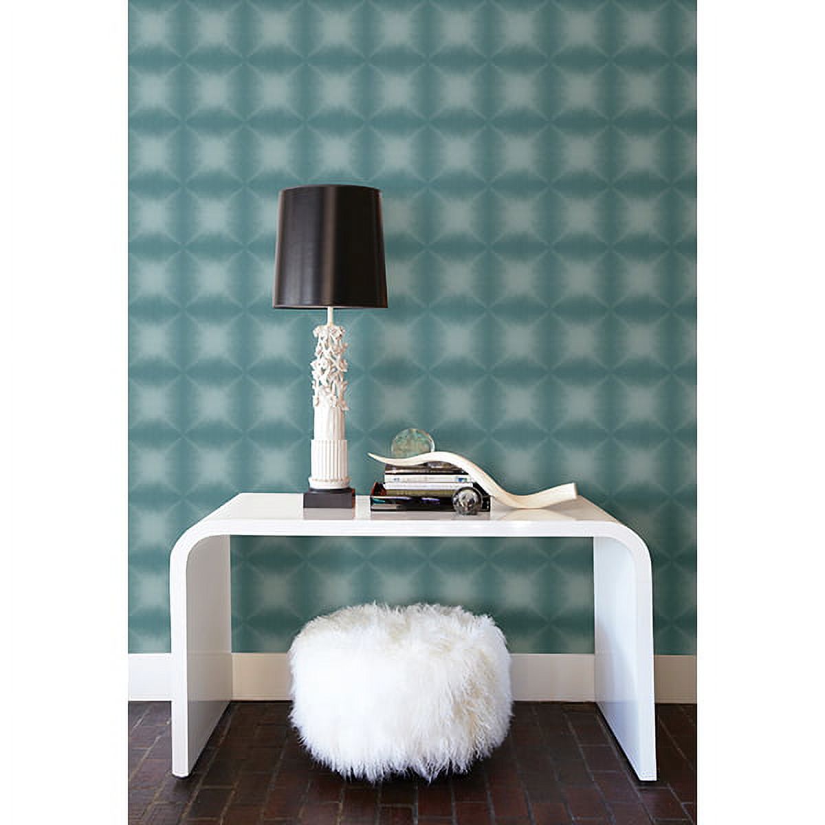 Kenneth James Echo Teal Geometric Wallpaper, 20.5-in by 33-ft, 56.4 sq. ft