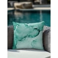 thumbnail image 4 of Outdoor Pillows Waterproof, Turquoise Marble Bedding Throw Pillows with Insert for Couch Sofa Bed, Nature Marble Stone Ripple Modern Art 16x16 Inch Pillowcases Decorative Patio Pillow Set of 1, 4 of 8