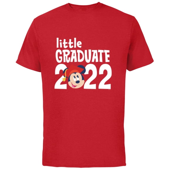 Disney Mickey Mouse Grad Little Graduate 2022 - Short Sleeve Cotton T-Shirt for Adults - Customized-Red