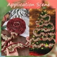thumbnail image 3 of 2 Rolls 5.47 Yards x 2.76 inch Christmas Tree Burlap Ribbon Xmas Wired Ribbon Cloth Buffalo Plaid Check Wrapping Craft Pleated Ribbon Garland for DIY, 3 of 4