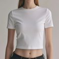 thumbnail image 1 of Pure cotton pullover, round neck, short T-shirt, 1 of 10