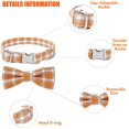thumbnail image 2 of Paquete de 2 pajaritas para collar de perro de otoño, collar de perro a cuadros con lazo, cómodo y lindo collar de perro, pajarita, regalo para mascotas, medianos y grandes (grande)-Naranja）, 2 of 5