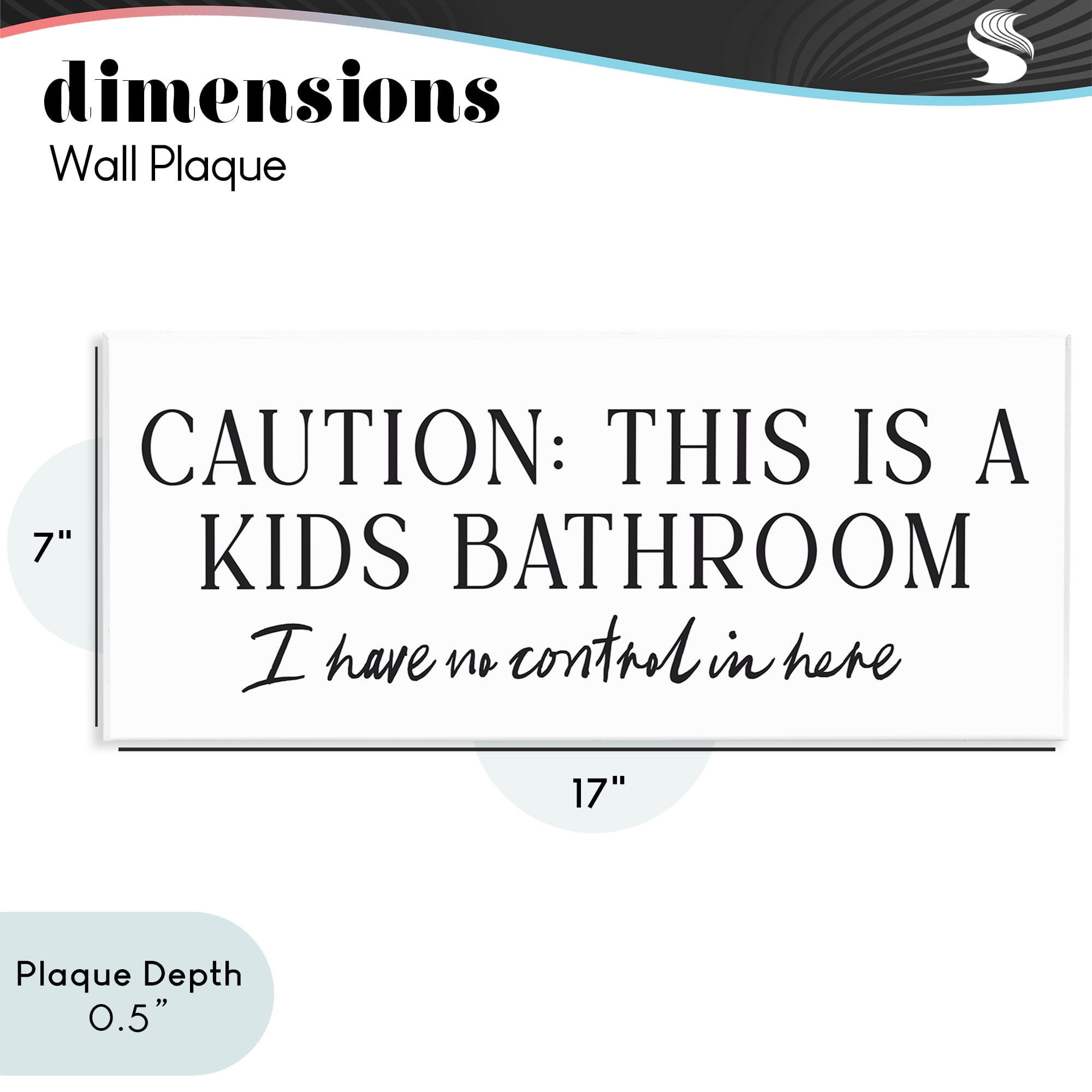 Stupell Industries No Control Kid's Bathroom Wall Plaque Art, design by Lettered and Lined