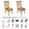 thumbnail image 5 of Pioneer Flower Seat Covers for Dining Room Chairs Set Of 6,Stretch Printed Washable Chair Seat Cover with Elastic Ties and Button,Removable Waterproof Couch Cushion Covers, 5 of 6
