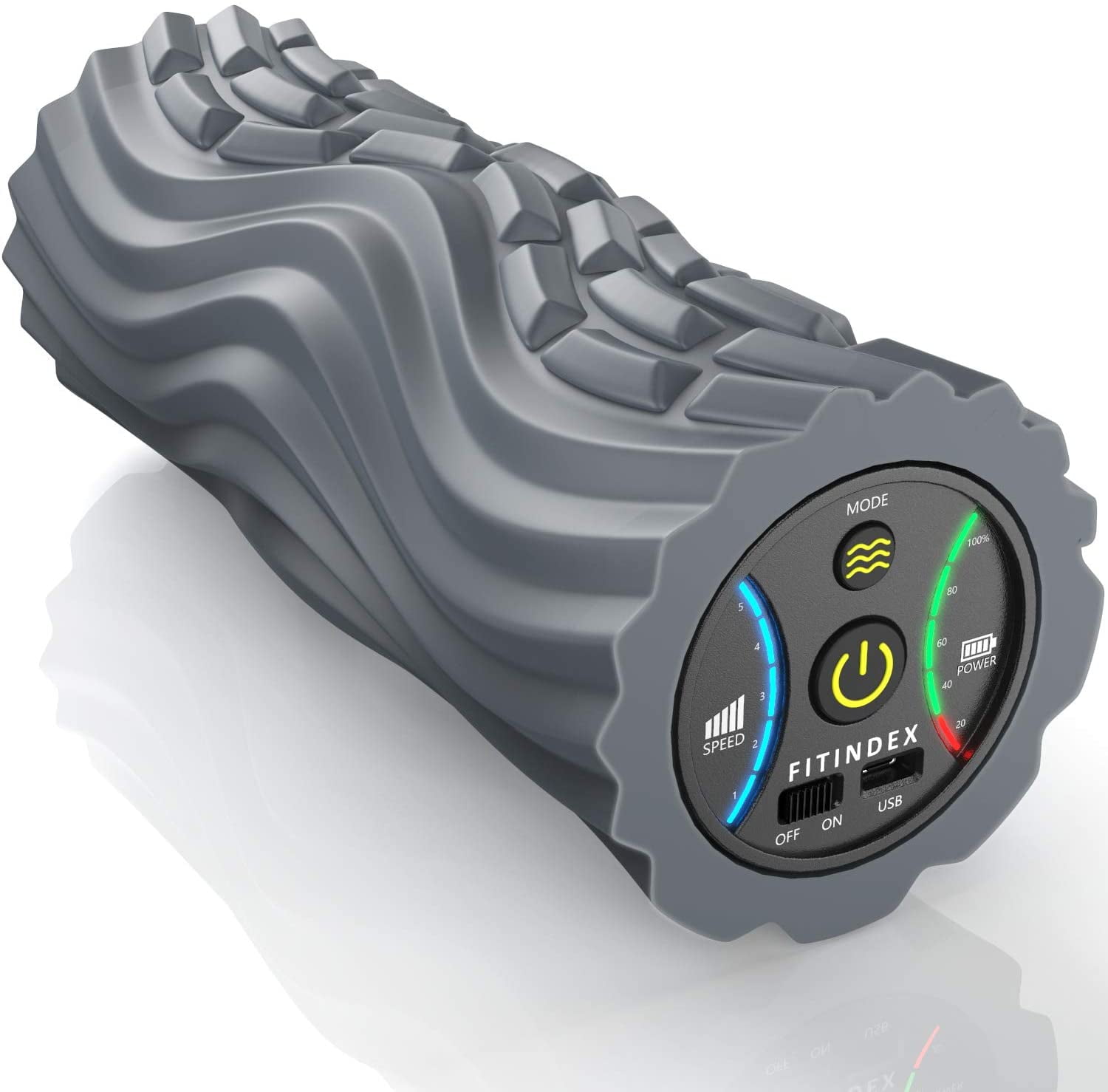 Renew 3-Speed Vibrating Fitness Foam Roller, Rechargeable, Deep 