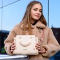 thumbnail image 4 of FOXER Bolso de mano elegante de cuero partido para mujer Bolso de hombro elegante para mujer Bolso cruzado de gran capacidad Bolsos de mensajero elegantes, 4 of 5