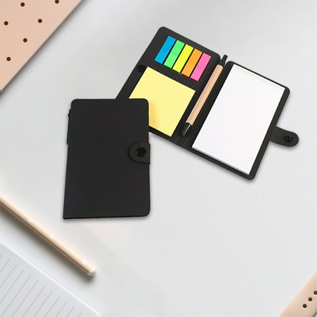 Bloc-Notes Auto-Adhésif avec Stylo Intégré / Design Bouton Rond Notes Collantes / 5 Couleurs / Fournitures d'Écriture pour Bureau École Planificateur Journal