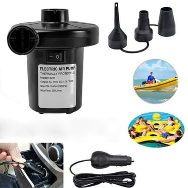 Nobie vivid Air Pump with 3 Nozzles Electric Air Pump Portable Quick-Fill Inflator Pumps for Air Mattress Beds, Airbed-Black