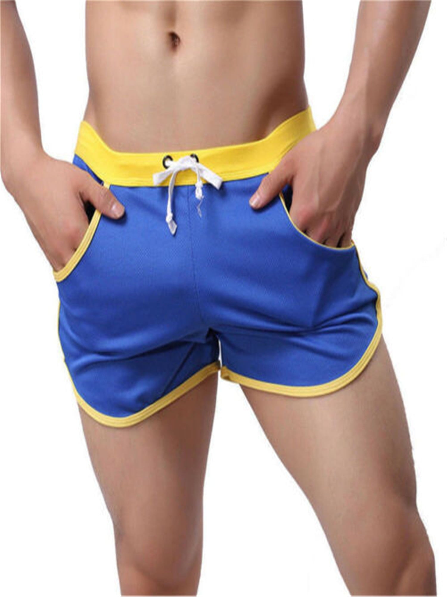 One opening Men Summer Swim Trunk Square Leg Short Swim Suit, Straps
