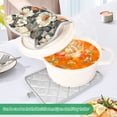 thumbnail image 3 of Yayeee Pot Holders Kitchen Heat Resistant with Pockets 7"x9.8" Cotton Oven Cooking Hot Pads, Gray Floral Pattern, 3 of 7