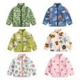 thumbnail image 4 of GYRATEDREAM Toddler Girls Boys Fleece Jacket Baby Warm Cartoon Jacket Full Zip Coat Kids Autumn Winter Thick Outerwear for 13 Months-6 Years, 4 of 4