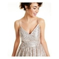 thumbnail image 3 of ELIZA J Womens Pink Sequined Spaghetti Strap Full-Length Evening Fit + Flare Dress 6, 3 of 4