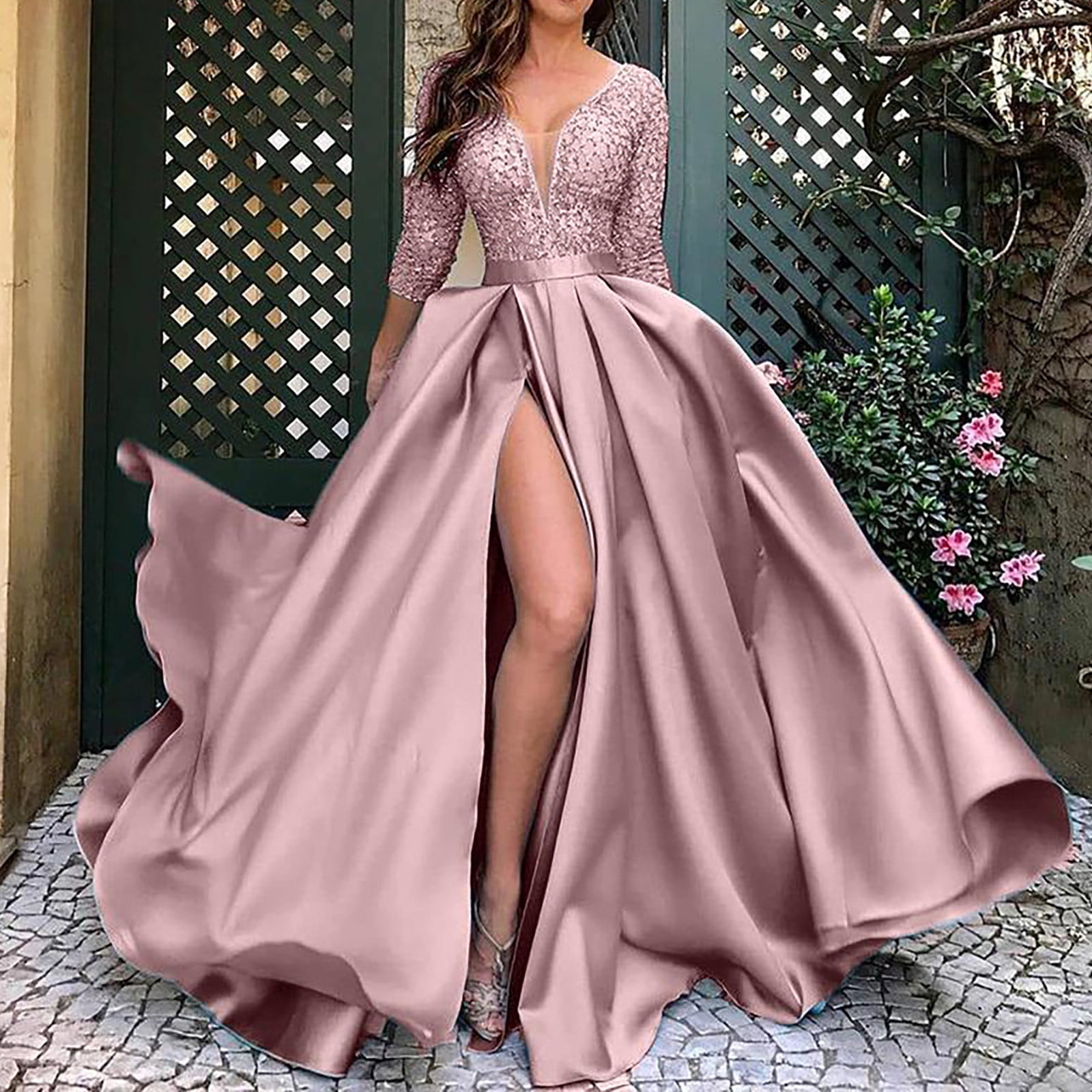 nice dresses for ladies Women Outwear Fashion Printing Maxi Dress Mini Dating Fit and Flare Women Casual Plus Size Maxi Dresses Elegant Romance Women's Clothes Roupas Feminina Hem:1 m coverups-sale0526 DÔEN - + NET Office wear dress length