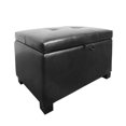 thumbnail image 1 of Antonio Black Faux Leather Tufted Storage Ottoman, 1 of 6