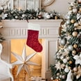 thumbnail image 4 of Wizlet Glitter Christmas Stocking, Large Sequin Xmas Stocking with White Faux Fur Cuff, Personalized Fireplace Hanging Stocking Gift Bags for Xmas Tree Party Decor Red, 4 of 5