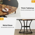 thumbnail image 6 of Condemo Round Dining Table for 4–6, 47" Wooden Dining Room Table with Storage Shelf, Rustic Brown Black, 6 of 8