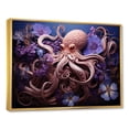 thumbnail image 2 of Designart "Oasis of Purple Octopus II" Animals Framed Wall Art - Coastal Purple Coastal Animal Bedroom Framed Canvas Wall Art, 2 of 6