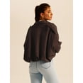 thumbnail image 3 of OBEEII Fall Winter Coats for Womens Suede Jacket Trendy Bomber Jackets Leisure Streetwear Outwear, 3 of 10