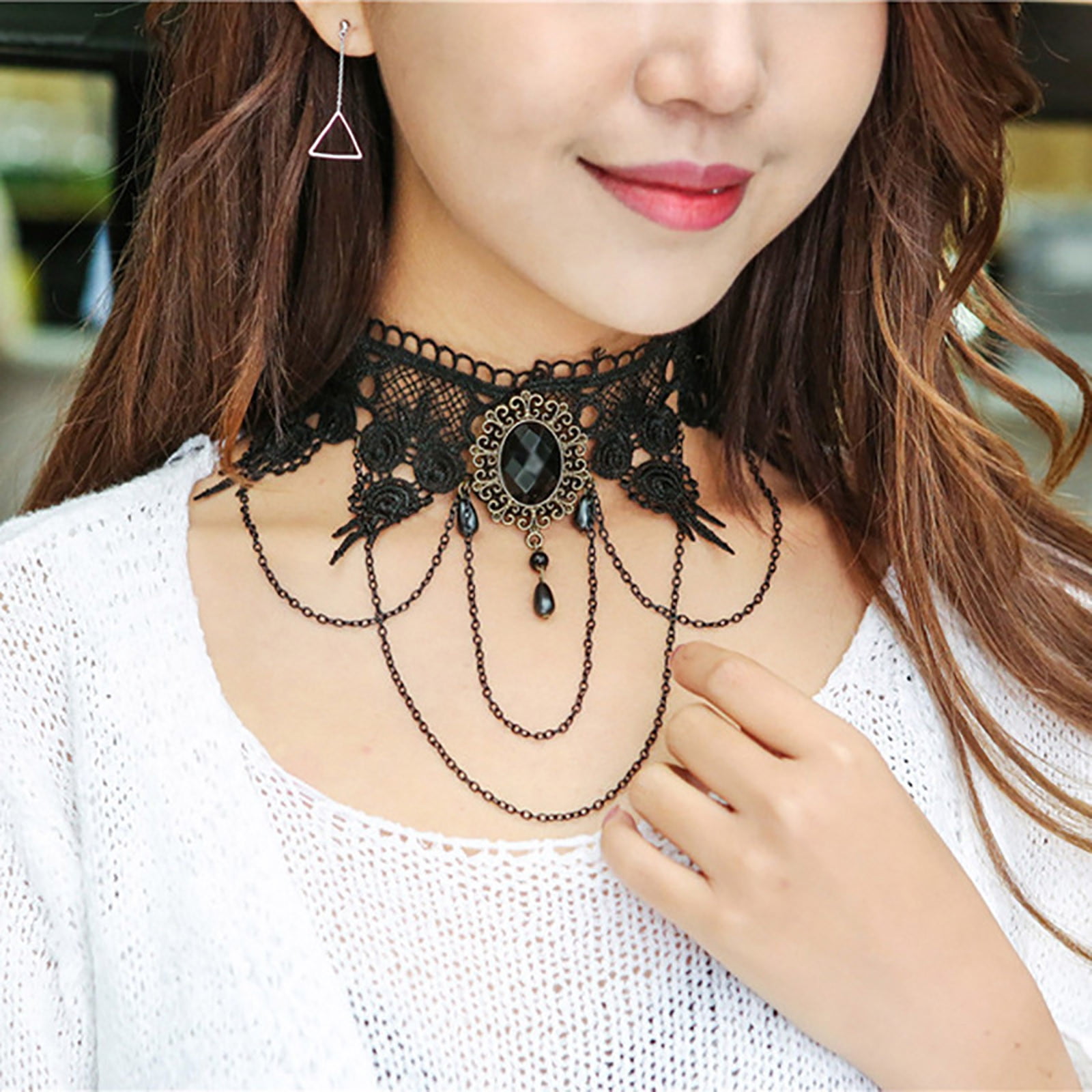 Black Lace Choker Necklace for Women Black Lace Choker Necklace