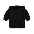 thumbnail image 1 of MesaSe Bébé Filles Hoodies Robe Tenues Solide à Manches Longues Pull Poche Longue Longueur Robe Droite Violet 1-2 Ans, 1 of 6