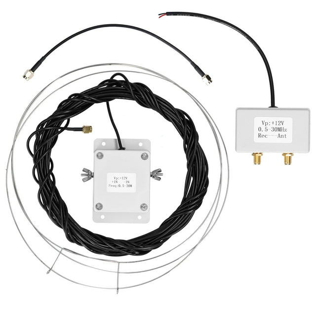 Generic MLA-30+ Compact Active Loop Antenna for SWL & HAM, 0.5-30MHz, Low Noise, Easy Balcony/Rooftop Installation, Ideal for Medium & Shortwave Reception in Limited Spaces