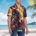 thumbnail image 2 of Salouo Colorful Daisy Sunflower Cow for Hawaiian Shirt for Men,Summer Beach Casual Short Sleeve Button Down Shirts Men's Regular-Fit Short-Sleeve Print Shirt -Large, 2 of 6
