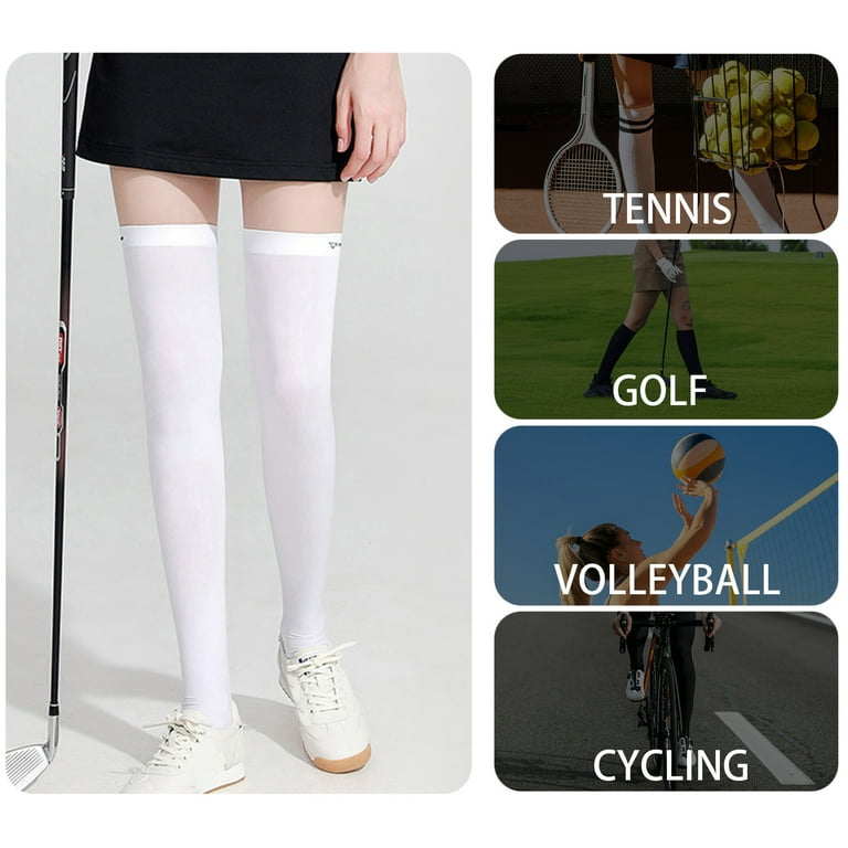 OWSOO Sun Sleeves Leg Sleeves Protection Open Heel Cooling Sleeves  Stockings for Tennis
