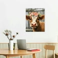 thumbnail image 2 of COMIO Country Bathroom Cow Canvas Wall Art Farmhouse Animal Pictures Wall Decor for Bedroom Framed Modern Artwork for Office Rustic Retro Home Decoration, 2 of 4