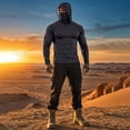thumbnail image 6 of Men's UPF 50+ Sun Protection Hoodie with Face Cover and Long Sleeves Featuring Quick Dry Fabric Black L, 6 of 9