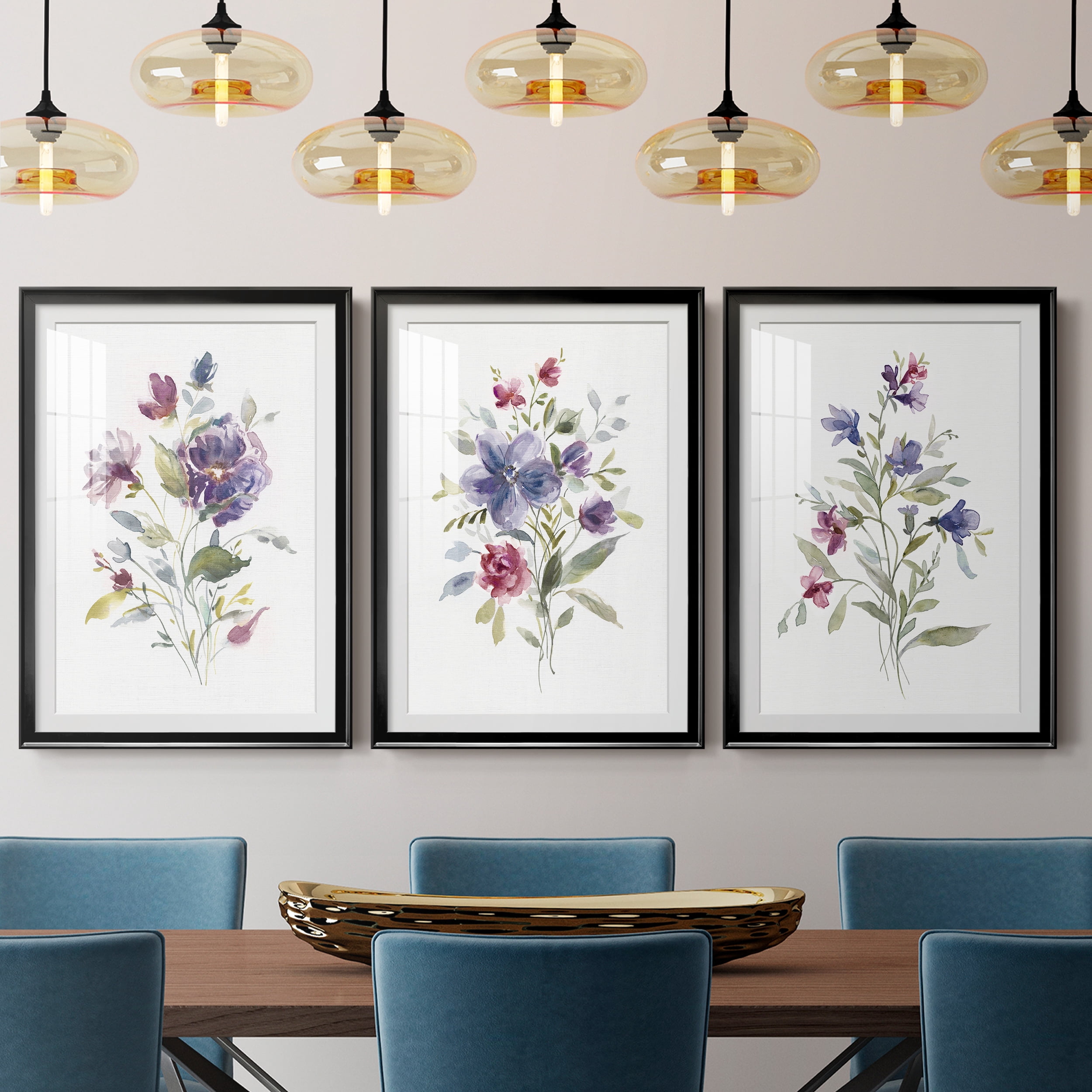 Color Variety I Premium Framed Prints Set of 3 - Ready to Hang - 26.5 x 36.5 Each - Black Frame