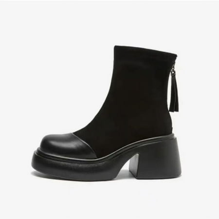 

HHH Skinny Boots Women s 2024 New Autumn and Winter Boots Platform High Heel Skinny Retro Boots Martin Boots