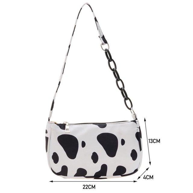 Bolsa de hombro retro para mujer con estampado de animales y axilas pequeños (vaca) Sywqhk Para Estrenar