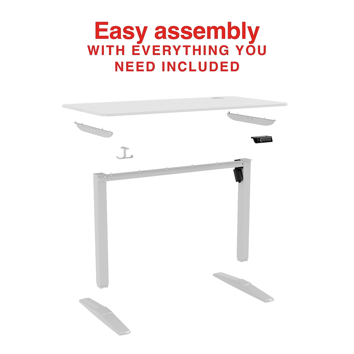 Staples 48"W Electric Rectangular Adjustable Standing Desk White (ST63148)