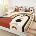 thumbnail image 5 of Manfei Boho Celestial Queen Sheets, Mid Century Art Queen Sheet Sets, Brown, Green and Black, Reversible 4 Pieces1 Flat Sheet + 1 Fitted Sheet + 2 Pillowcases, 5 of 6
